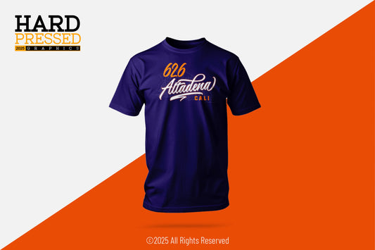 navy blue 626 altadena cali t-shirt