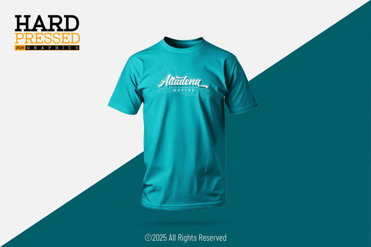 Black T-shirt with Altadena map and ALTADENA Native text
