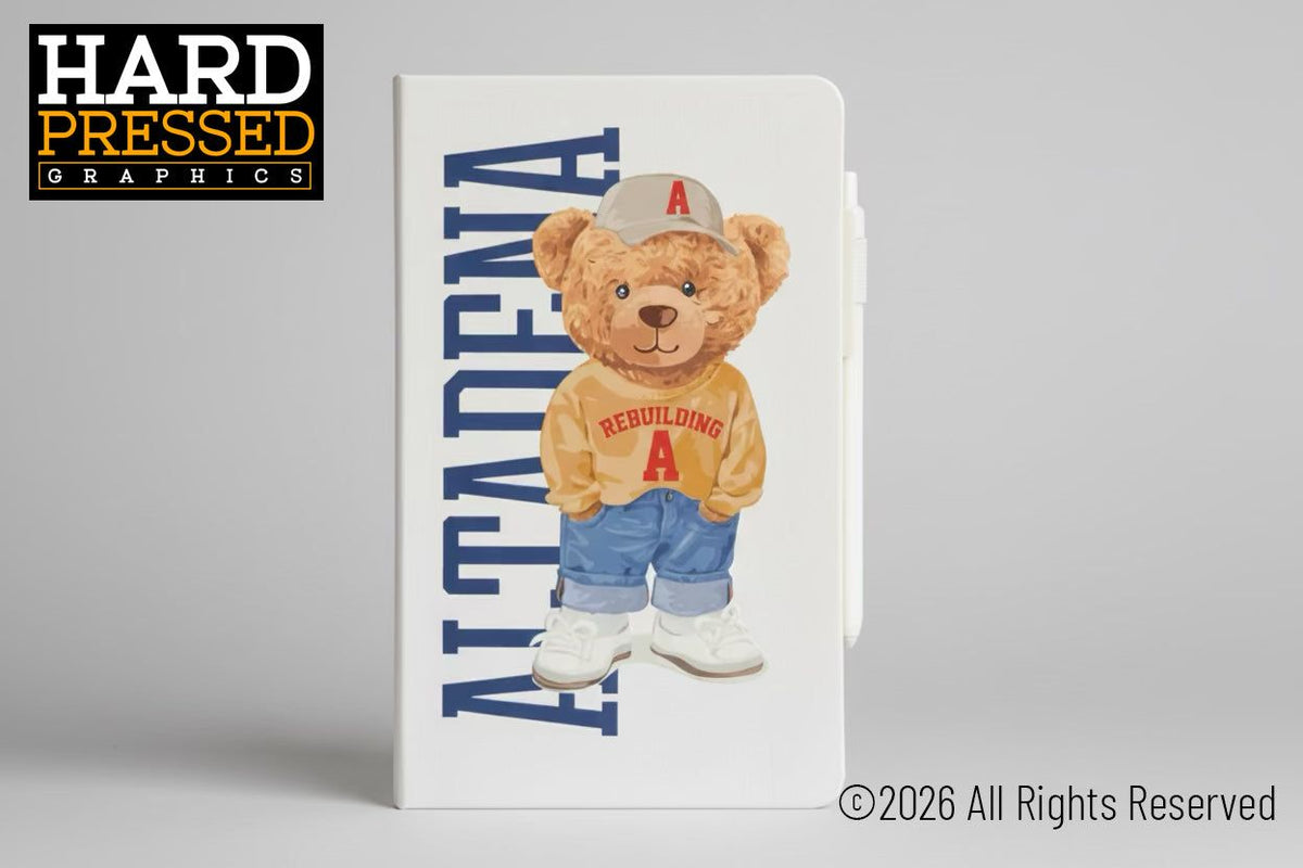 Boy Bear Altadena notebook with bear in sweater and pen