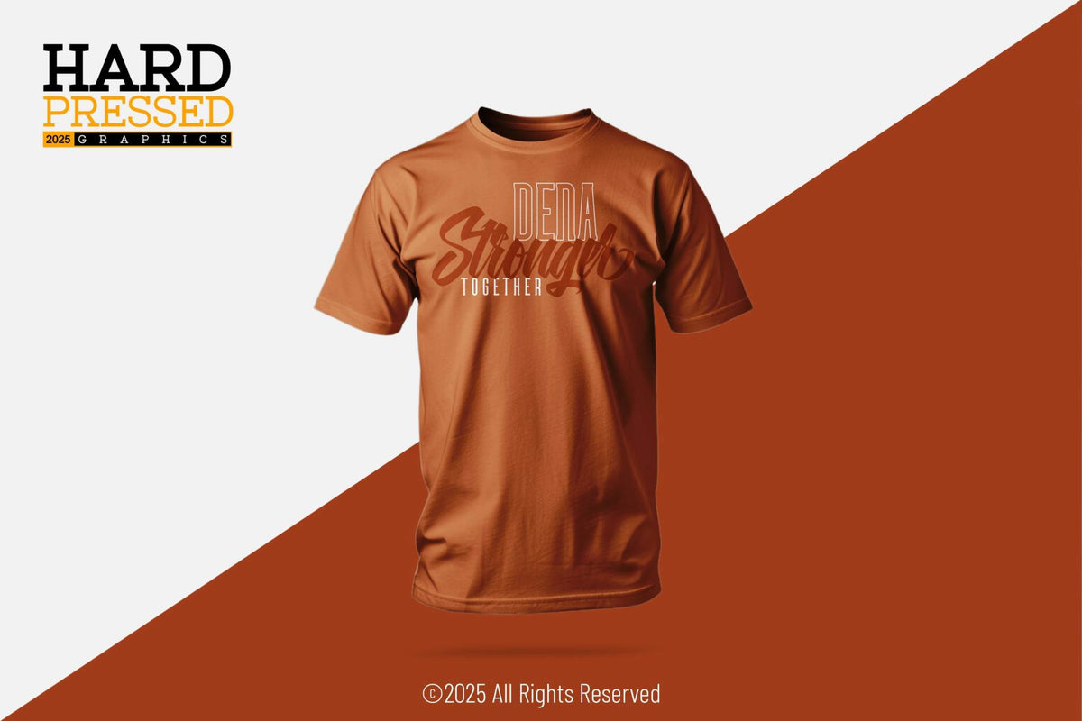 Dena Stronger Together forest green t-shirt front view