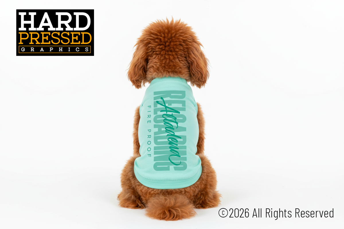Sea foam green doggie reloading t-shirt with altadena reloading print