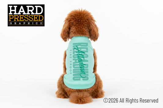 Sea foam green doggie reloading t-shirt with altadena reloading print