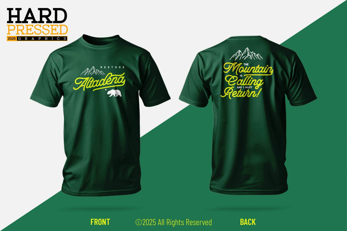 Restore Series T-Shirt black forest green mountain bear design